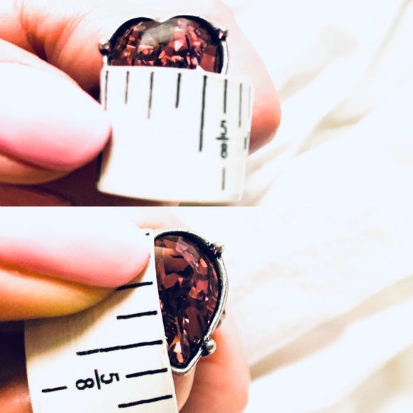 One Love Iced Pink Swarovski Heart Ring - Picture 6 of 6